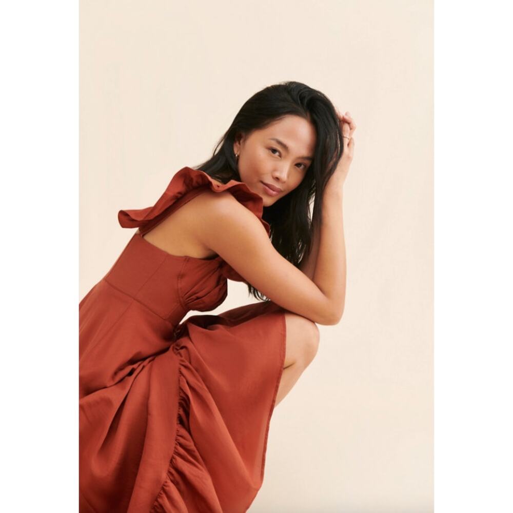 Farm Rio Sleeveless Maxi Dress Cinnamon Bark Size Small - Picture 4 of 9